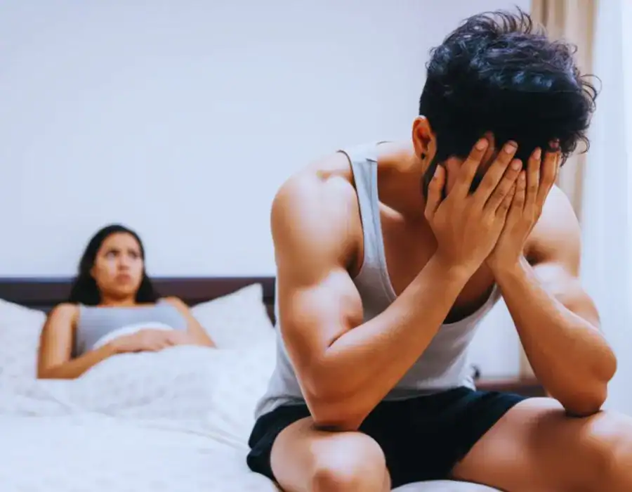 Image of upset man in need of erectile dysfunction treatment Northampton
